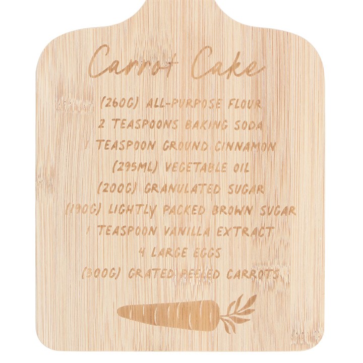 Carrot Cake Recipe Bamboo Serving Board