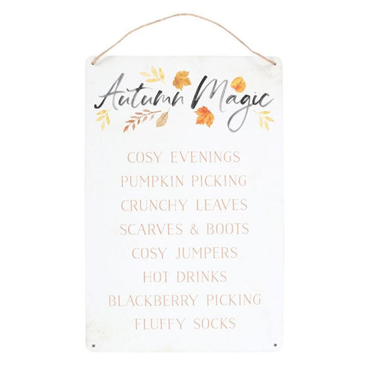 Autumn Magic Metal Hanging Sign