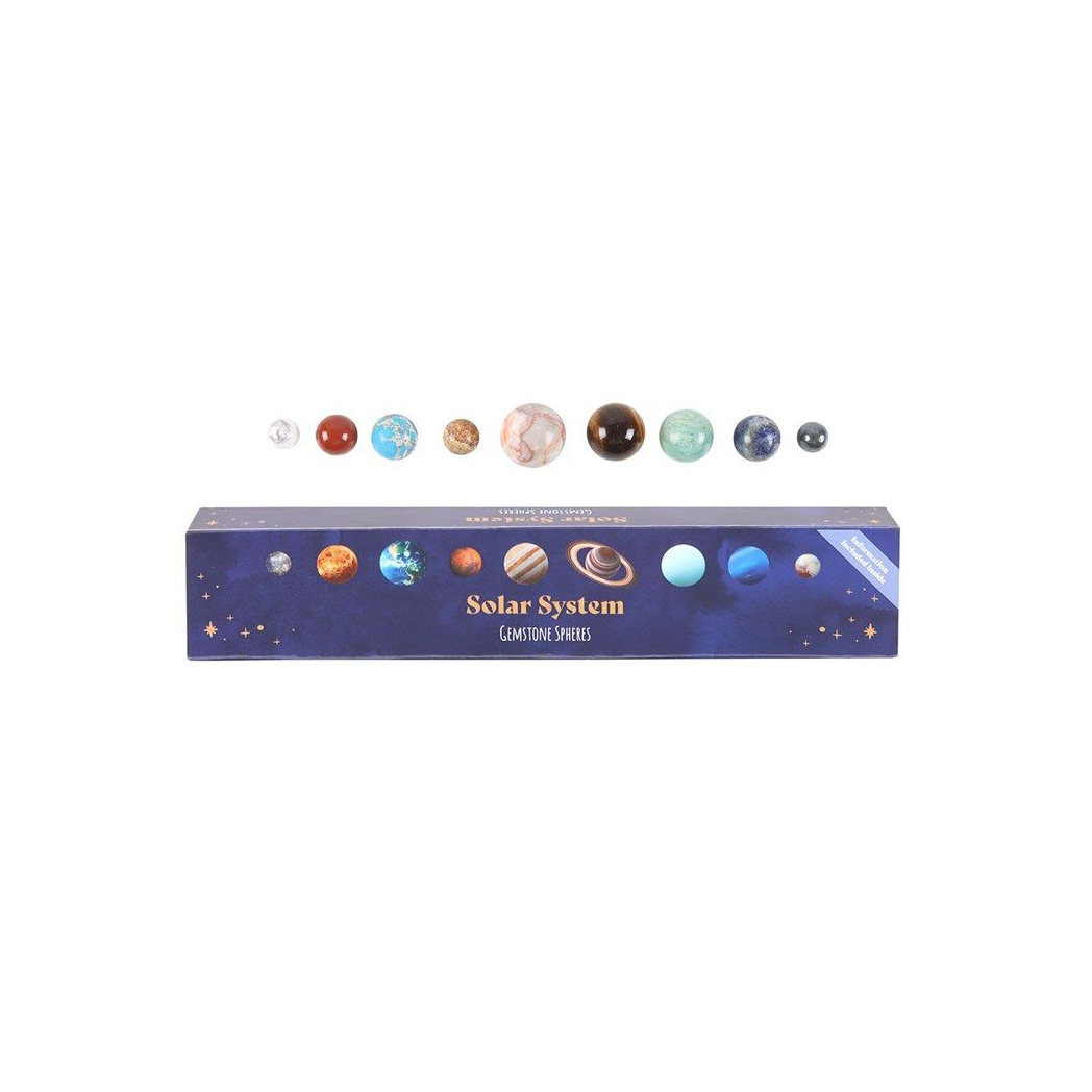 Solar System Gemstone Crystal Sphere Set