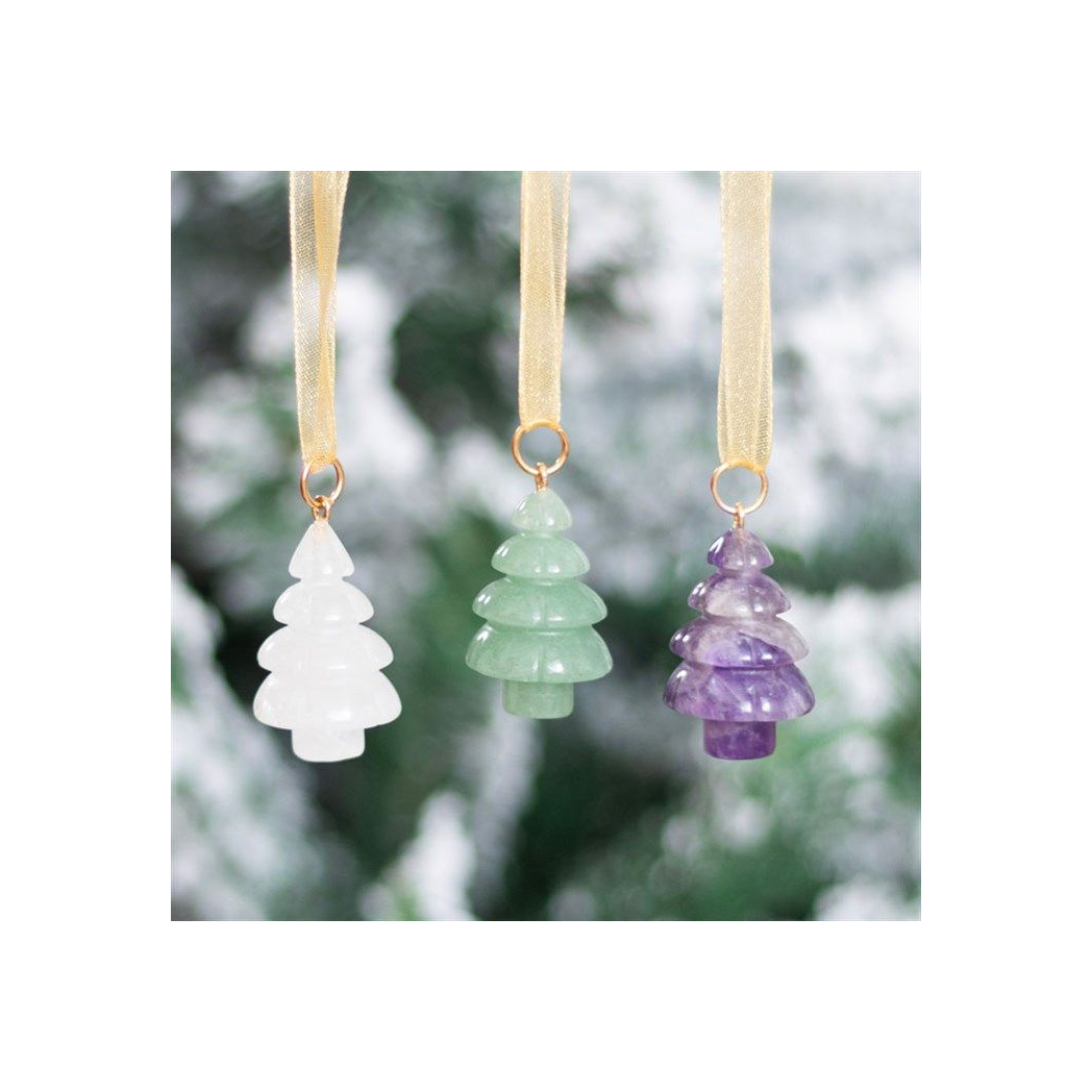 Set of 3 Crystal Christmas Tree Decorations