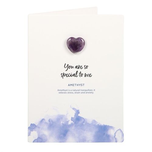 Special To Me Amethyst Crystal Heart Greeting Card