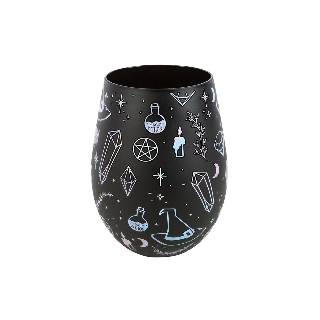 Crystal Witch Print Stemless Glass